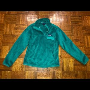 Patagonia Teal Fuzzy Snap Tee